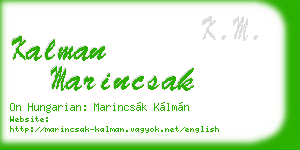kalman marincsak business card